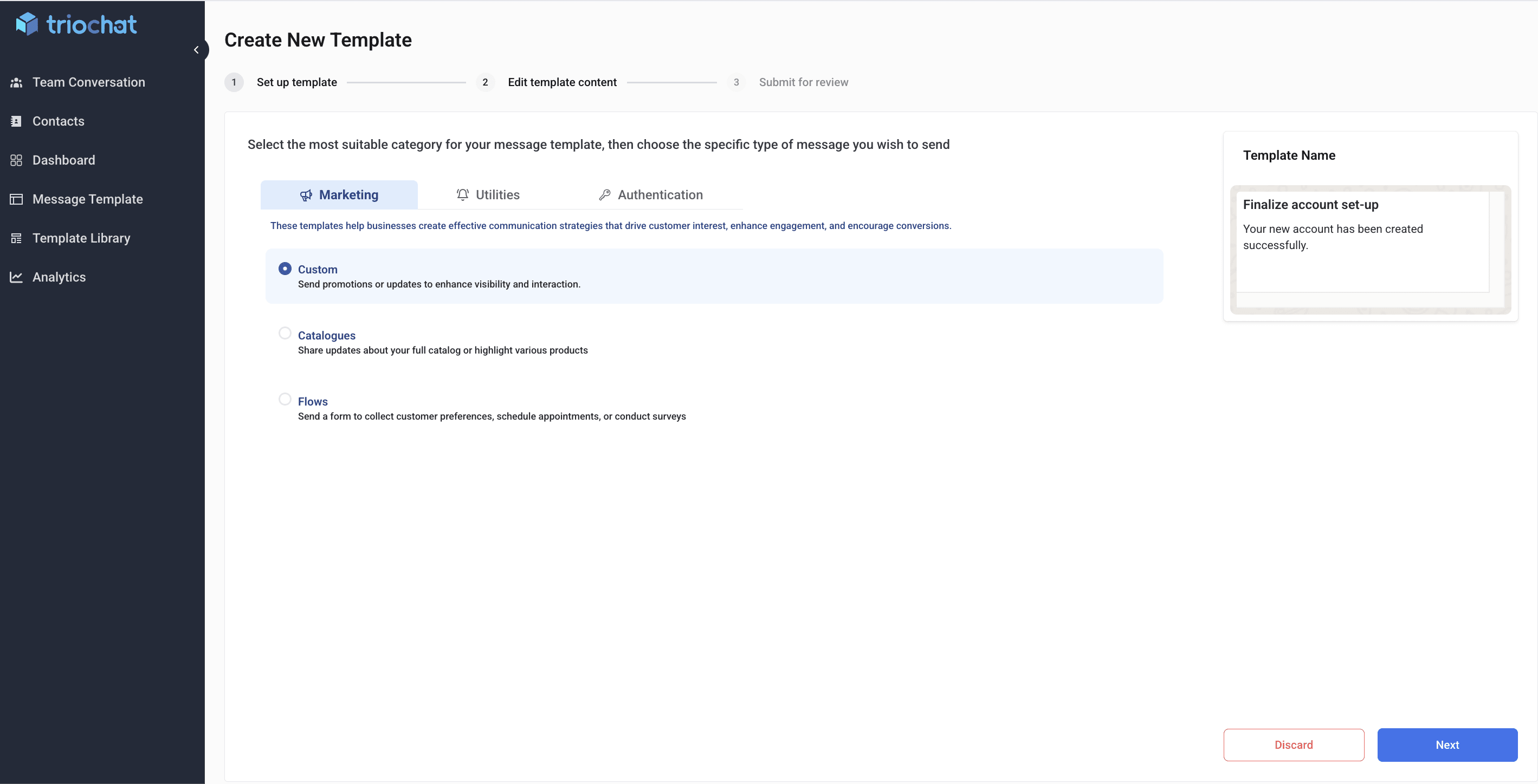 create message templates