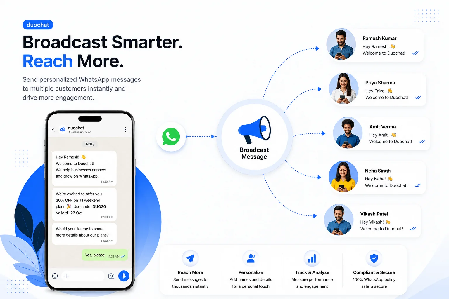 Manage WhatsApp Conversations as a Team - duochat.io WhatsApp automation