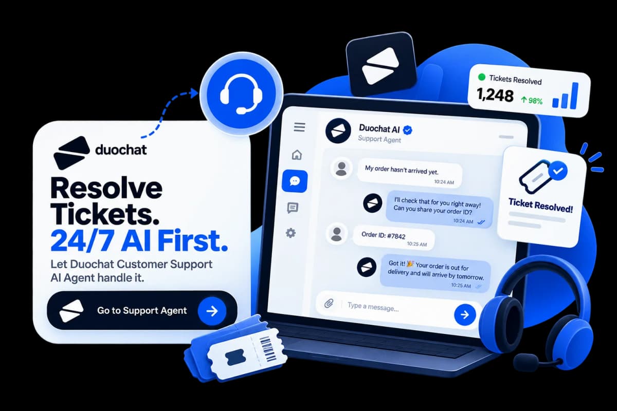 Resolve Tickets. 24/7 AI First Line.