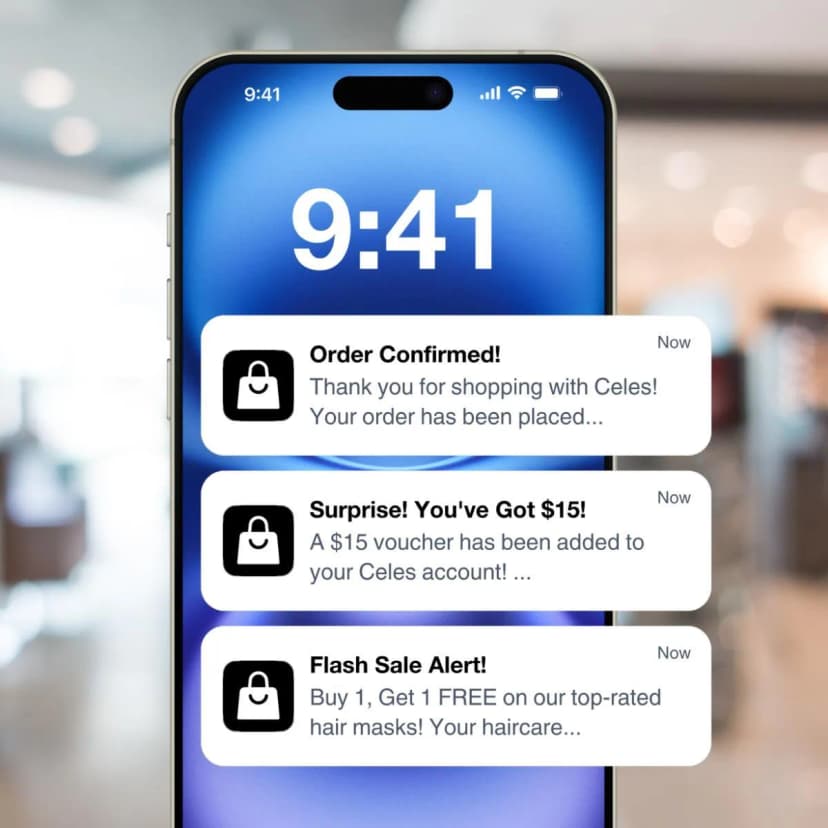 Push Notification SDK demo mockup