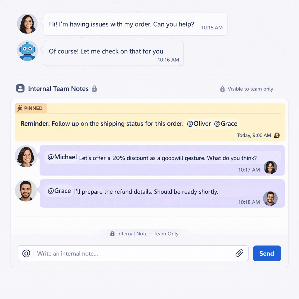 Internal notes on conversation