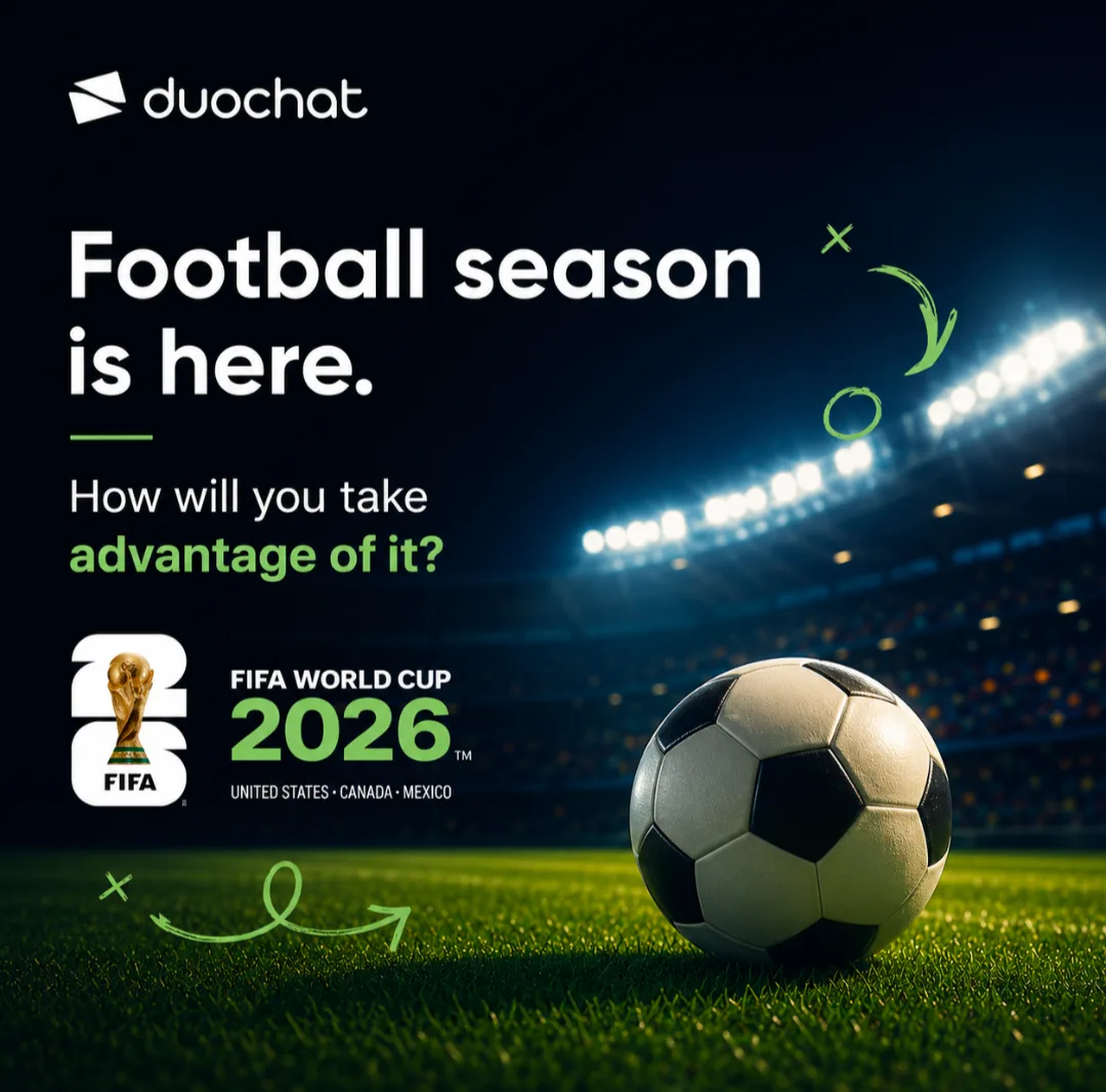 FIFA World Cup 2026 customer engagement campaign showing fans interacting with WhatsApp marketing automation and AI chatbot
