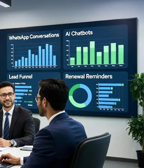 Insurance agency using AI-powered WhatsApp automation for lead management and policy renewals