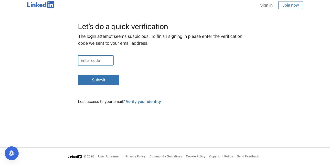 LinkedIn verification