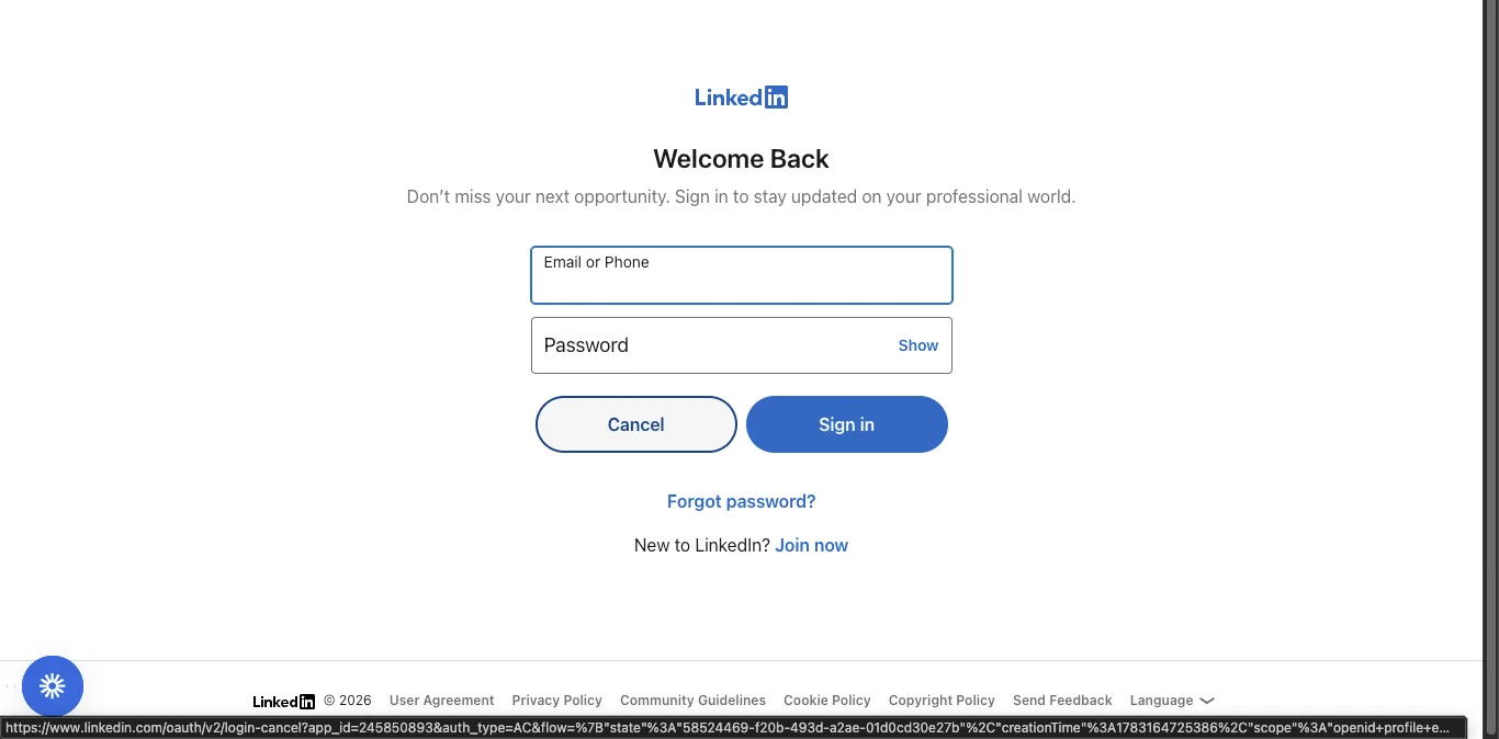 LinkedIn sign in